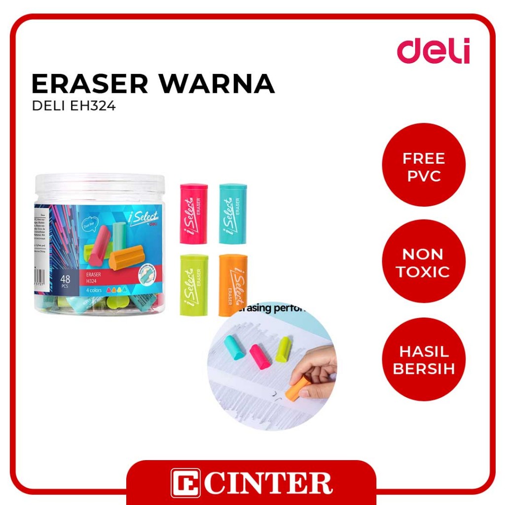 

DELI - PENGHAPUS / SETIP / KARET KOREKSI / ERASER EH324 ISELECT WARNA