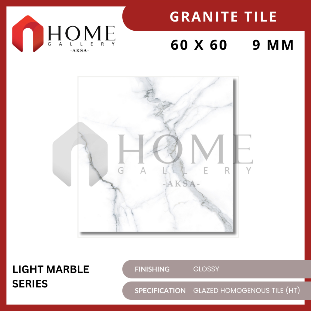 Granit Lantai 60x60 IKAD Light Marble Series Glossy Laguna