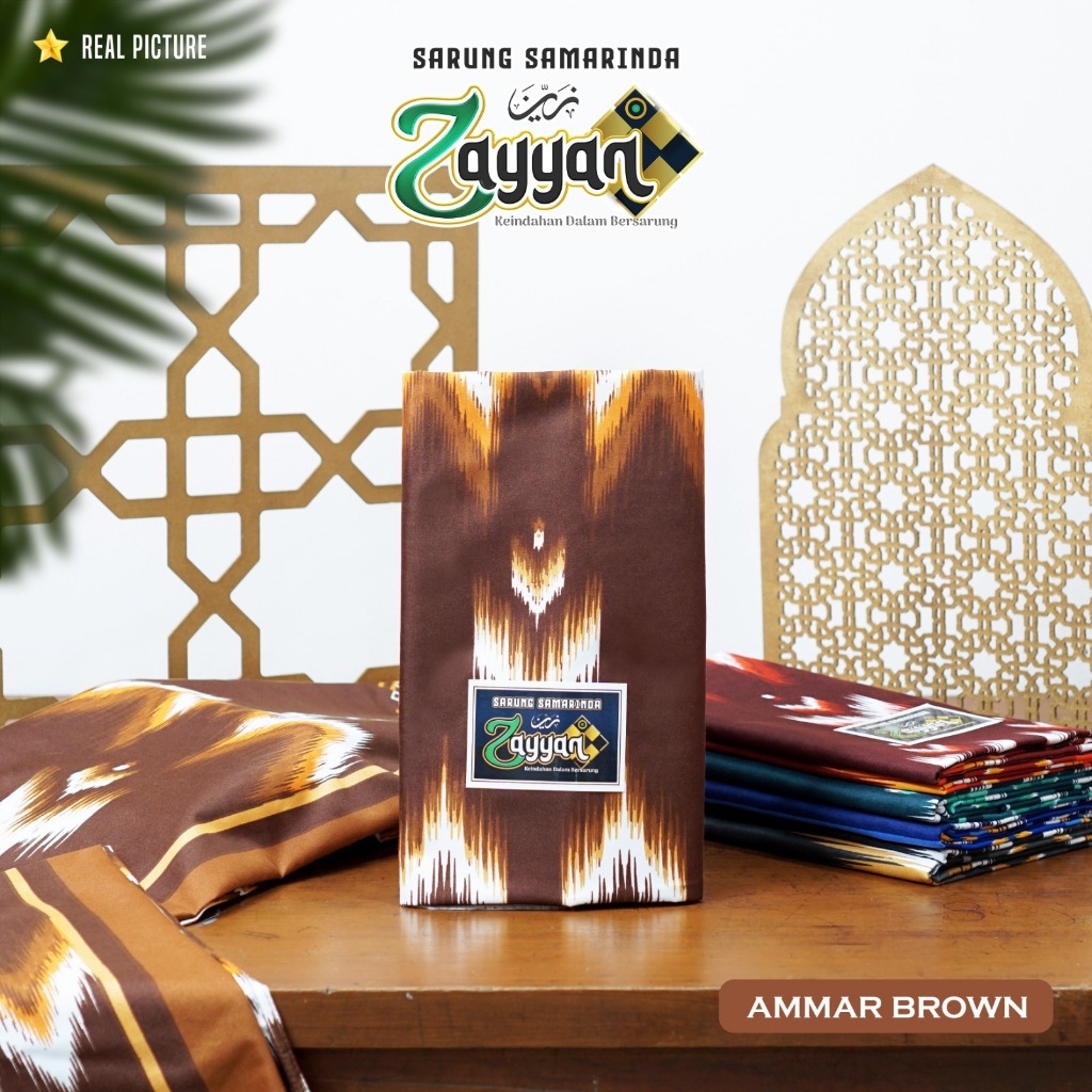 Zayyan Sarung Samarinda Asli Jumbo ( 117 X 100 Cm ) ( Ammar ) Halus Dan Wangi / Sarung Pria Muslim