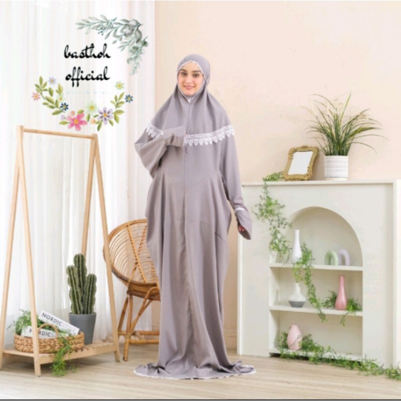 mukena terusan|langsungan|lajuran renda katun micro terbaru