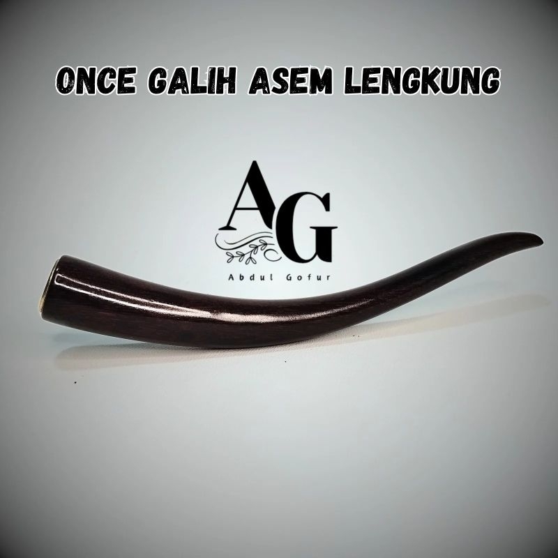 Once pipa Pipo pipe rokok bahan asli full galih asem Jawa model lengkung premium murah berkualitas