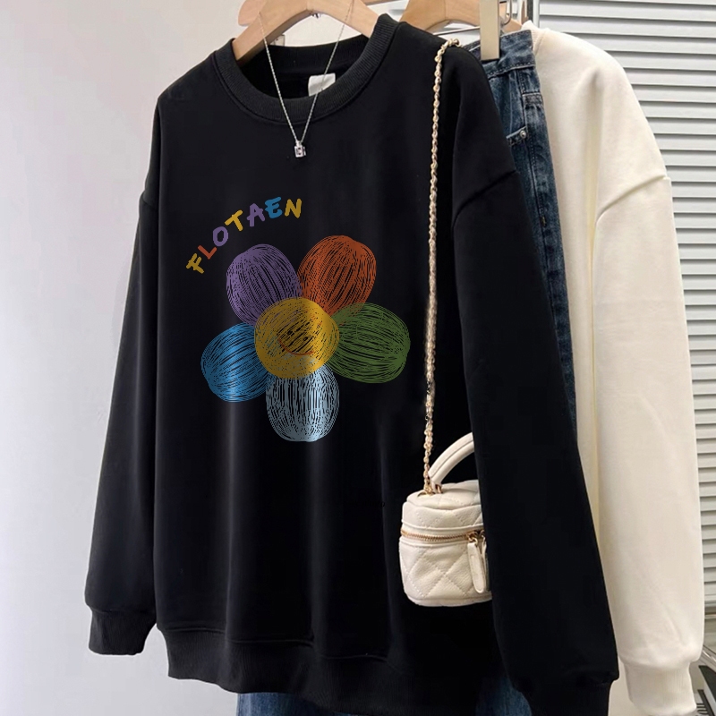 Forteid Sweater Lengan Panjang Oversized Street Style Korean Style/Switer Wanita Oversize Kaos Korea