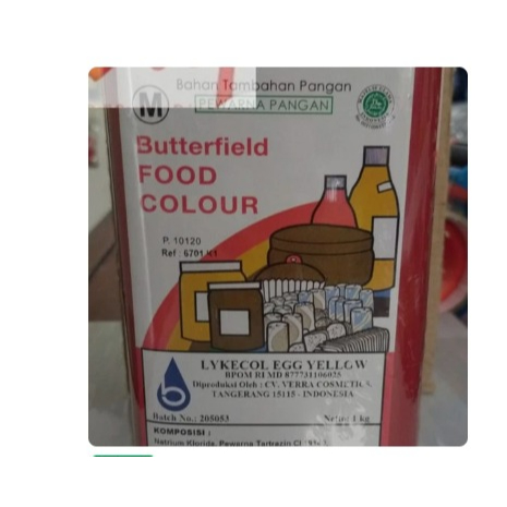 

Pewarna bubuk Egg yellow butterfield food grade tin 1 kg
