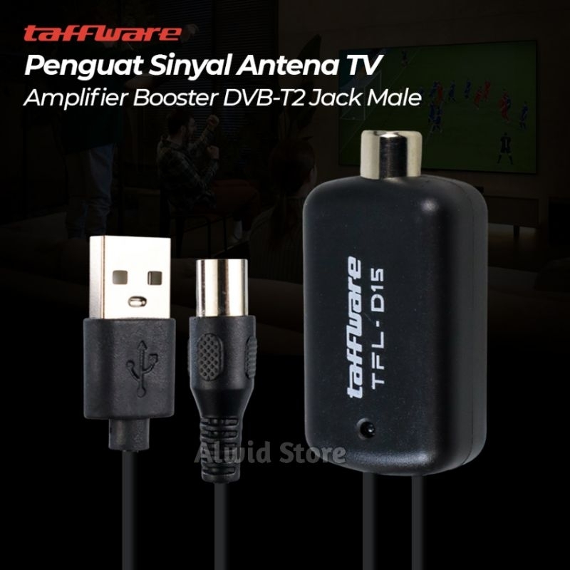 Alwid Store Taffware Penguat Sinyal Antena TV Amplifier Signal Booster DVB -T2 - TFL - D15