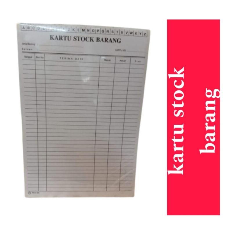 

( 1pak isi 100 lembar) kartu stock/ stok folio bolak balik isi 100 lembar folio/ stok keluar masuk barang ukuran 30x21