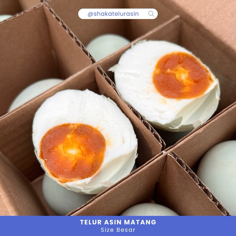 

Telur Asin Masir 10 Butir Sudah Matang - Size Besar - Telur Bebek Omega
