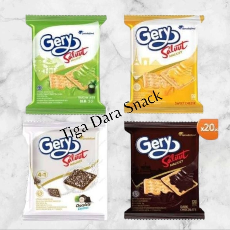 

Gery Salut Malkist Coklat Keju Coklat Kelapa Matcha dan Abon - Biskuit Malkist Renyah