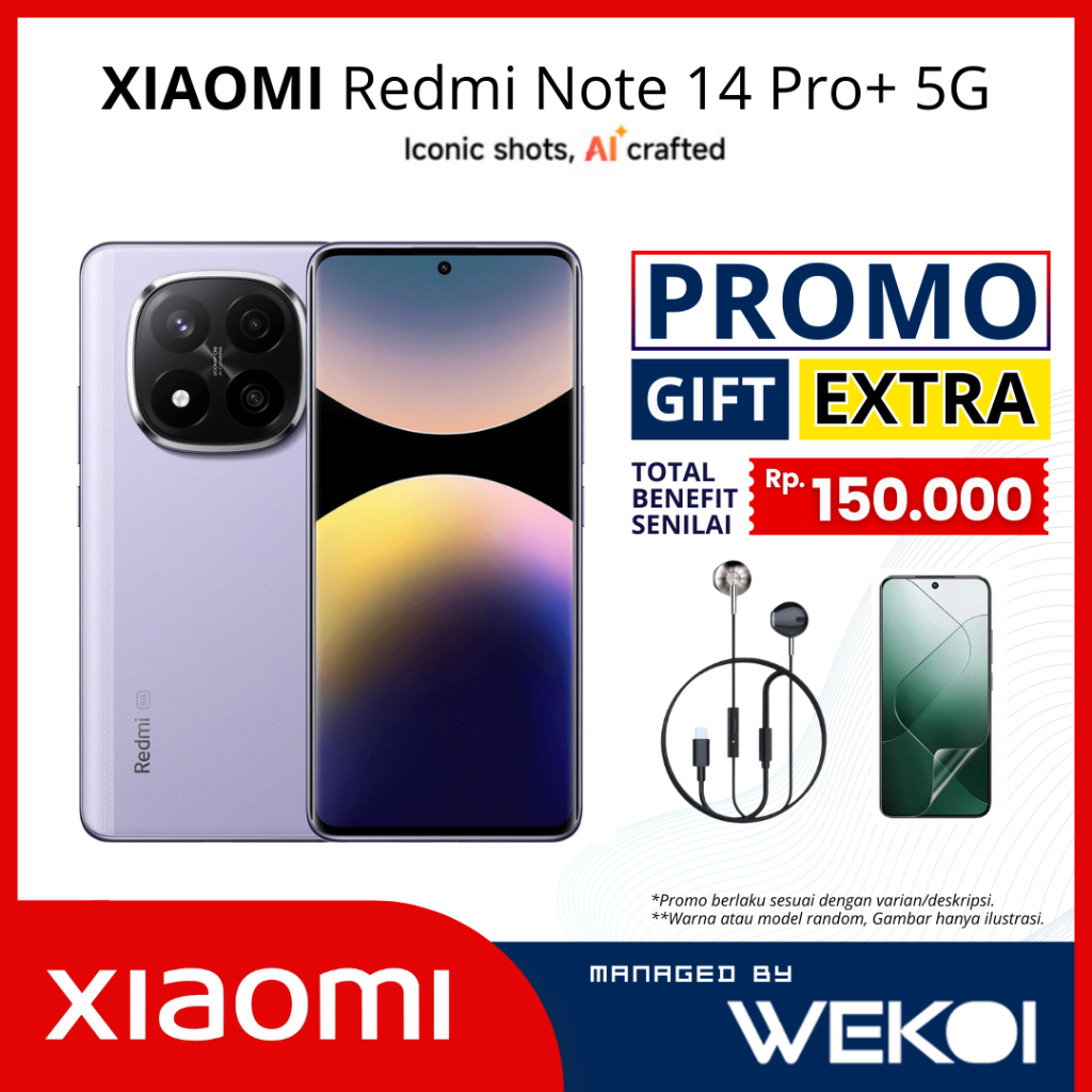 Xiaomi Redmi Note 14 Pro Plus Pro+ 5G Iconic Shot I Kamera 200 MP AI Crafted - 12/512GB