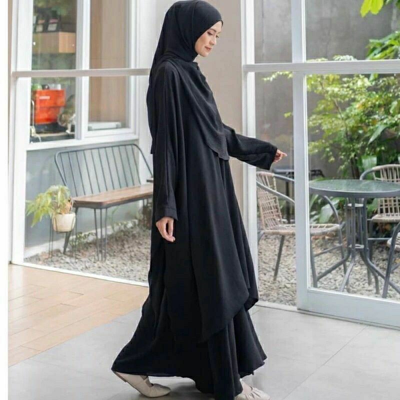 ALEEZA DRESS SATU SET( ROK DAN TUNIK) ABAYA LEBARAN TERMURAH