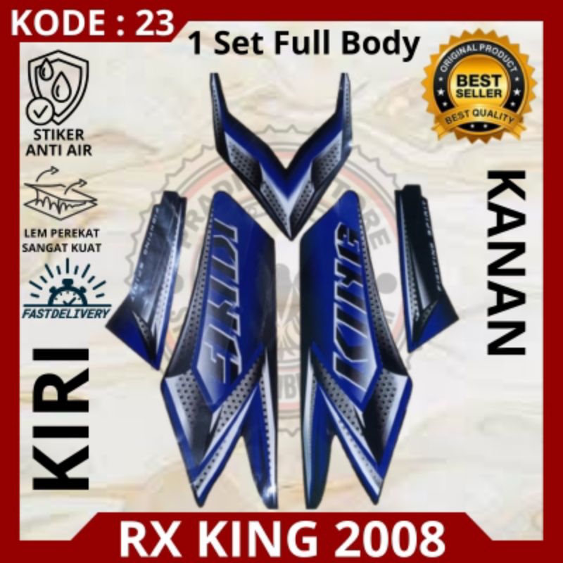 Stiker/striping motor RX king tahun 2008/stiker RX king 2008/stiker RX king 2008 warna biru.