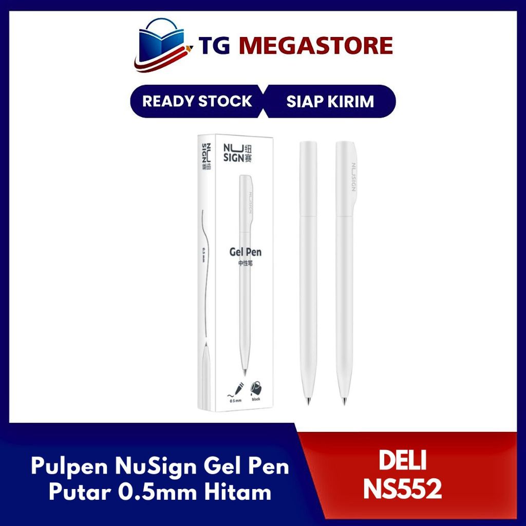 

Pulpen Deli NuSign Gel Pen Putar 0.5mm Hitam - NS552