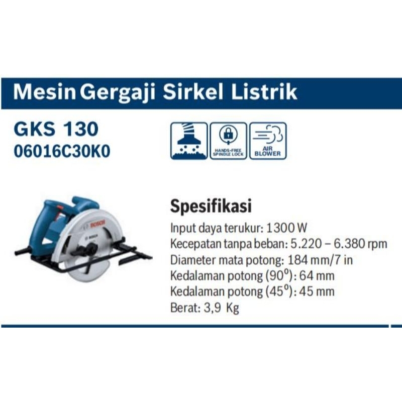 GKS 130 Bosch Mesin Circular Saw Blade 7"