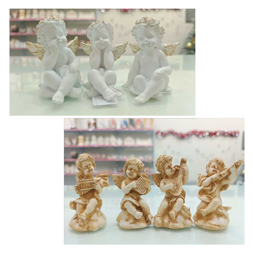Yeraya Patung Malaikat Patung Pajangan Malaikat Kecil Sayap Gold isi 3 Patung Pajangan Malaikat Keci