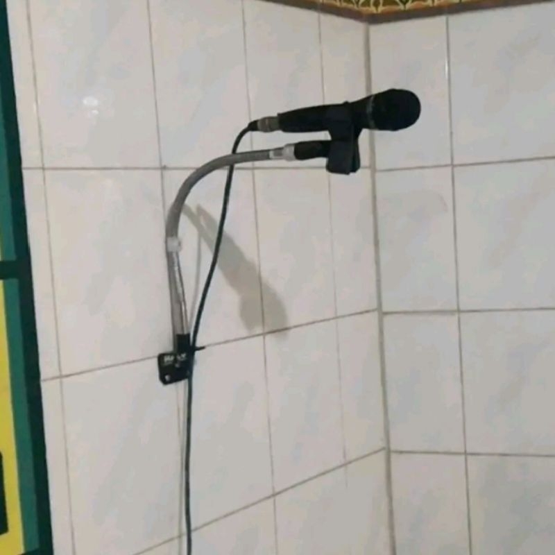 Stand Mic Dinding Adzan Halo 40cm + Japit Stand/ Holder Mic