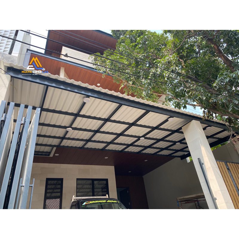 Kanopi Teras Rumah Besi Hollow Atap Alderon