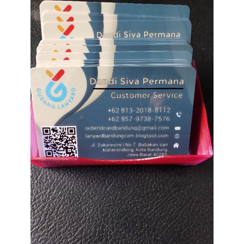 

Cetak Kartu Nama bahan PVC Custom 1sisi / 2 sisi isi 1 box 100pcs