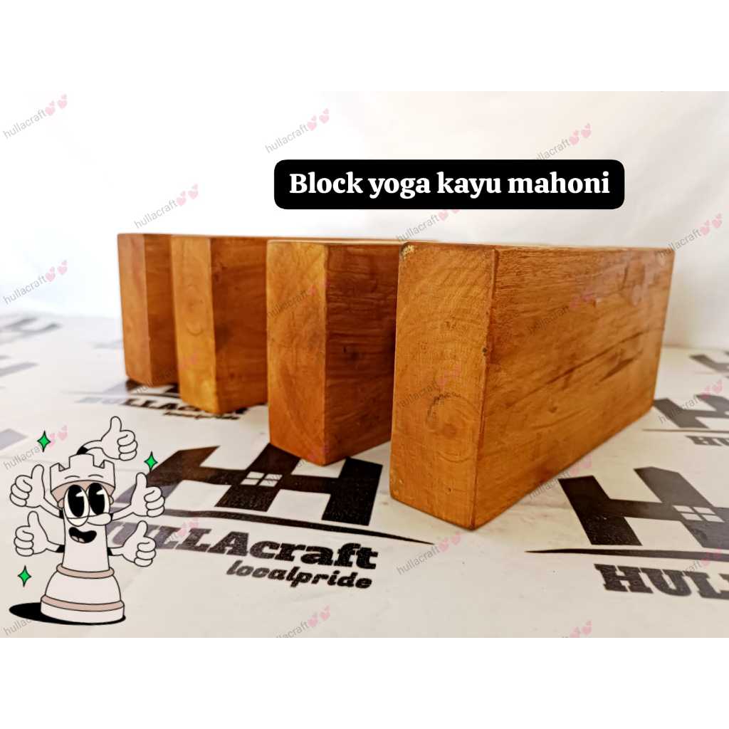 Balok Yoga Tanpa Sambungan/Block Yoga Kayu Wood Wooden Kayu Mahoni