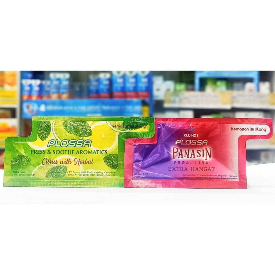 Plossa Mini Refill Citrus & Extra Hangat Pegal Linu 1 Box isi 12 Sahet - Minyak Angin Aromaterapi (1