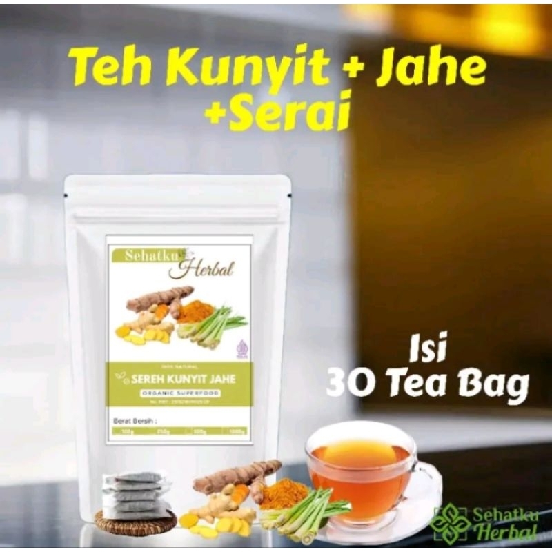 

Teh Serai Kunyit Dan Jahe : Lemongrass Tumeric Ginger isi 30 Tea bag