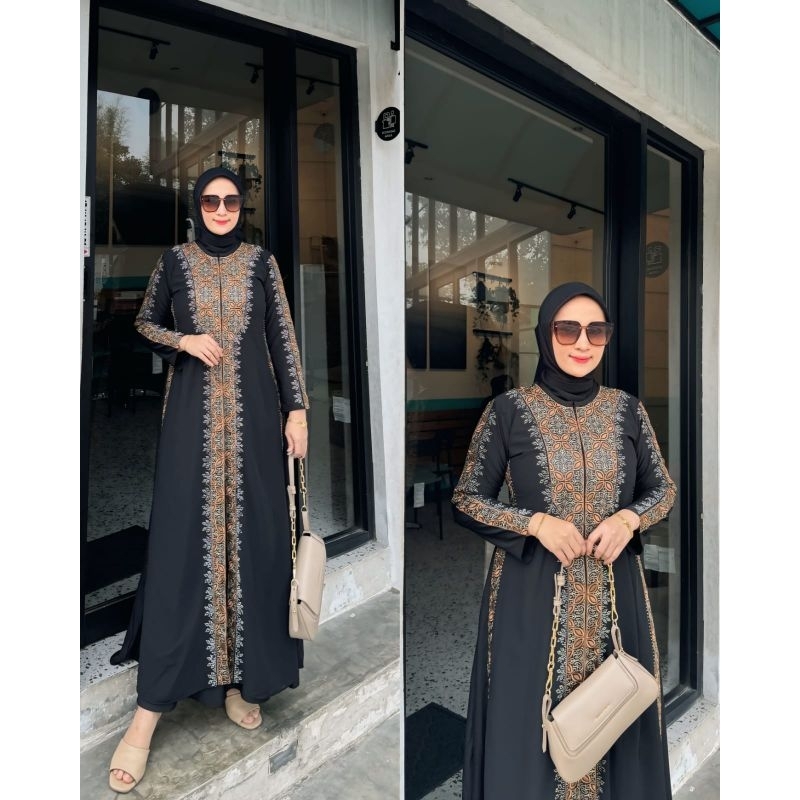 ( BEST SELLER ) Gamis Abaya Turkey 1332 Fatimah Warna Dress Abaya Turkey Wanita Muslimah Gamis Dress