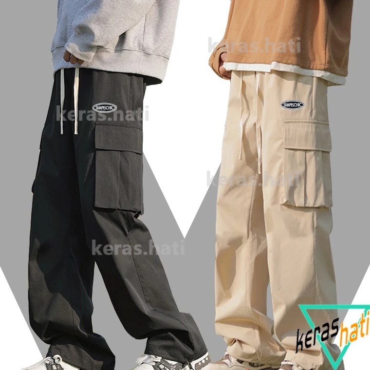 Tren Kekinian Celana Cargo Panjang Pria Celana cargo pria dewasa celana korean style pria loose pant