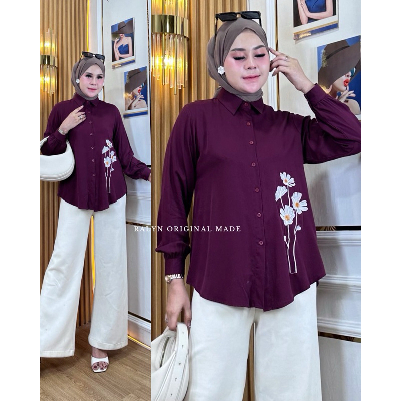 RALYN - BLOUSE BORDIR KEMEJA BORDIR ATASAN BORDIR RAYON TWILL PREMIUM #1.28