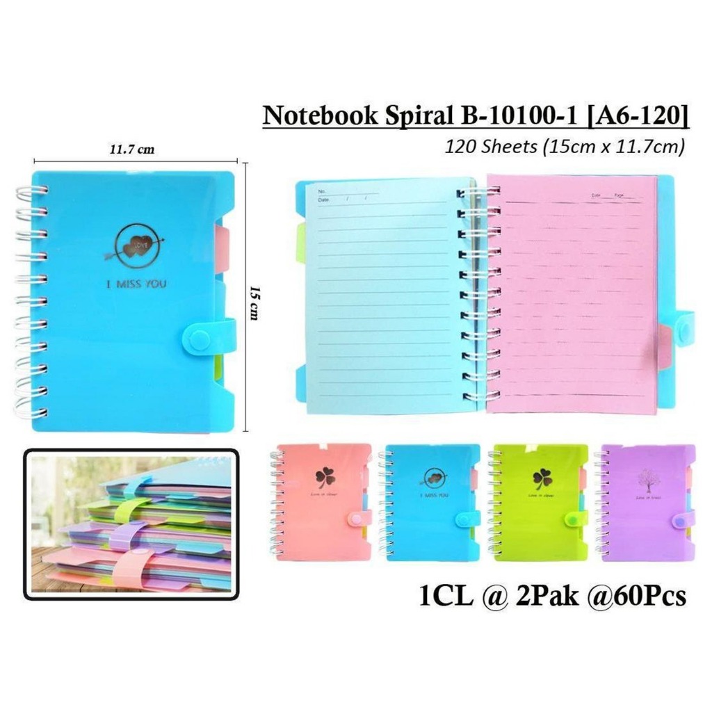 

Wengu Notebook Sprial Besi Colour - Buku Catatan Sprail Warna Warni