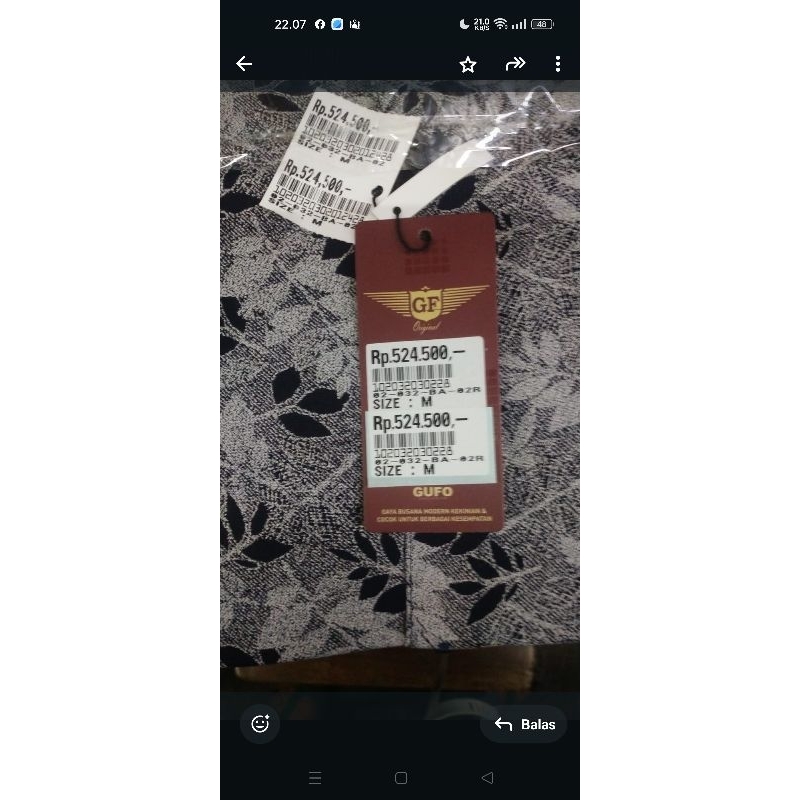 Kemeja Gufo Casual Lengan Panjang