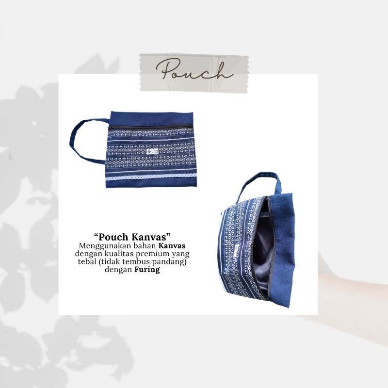 Pouch kanvas kosmetik make up & souvenir