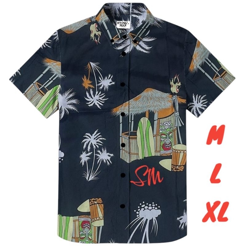 Terlaris)Kemeja surfing pria motif pantai baju distro original casual premium