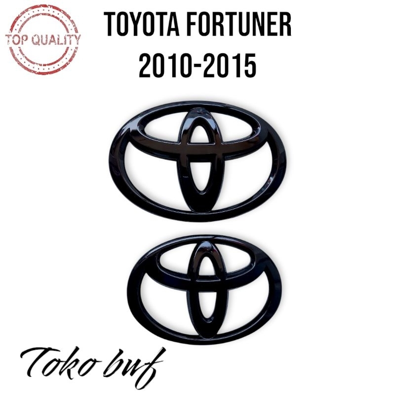 Emblem Logo Toyota Fortuner VNT 2010-2015 Hitam Black Glossy Doff Depan Belakang