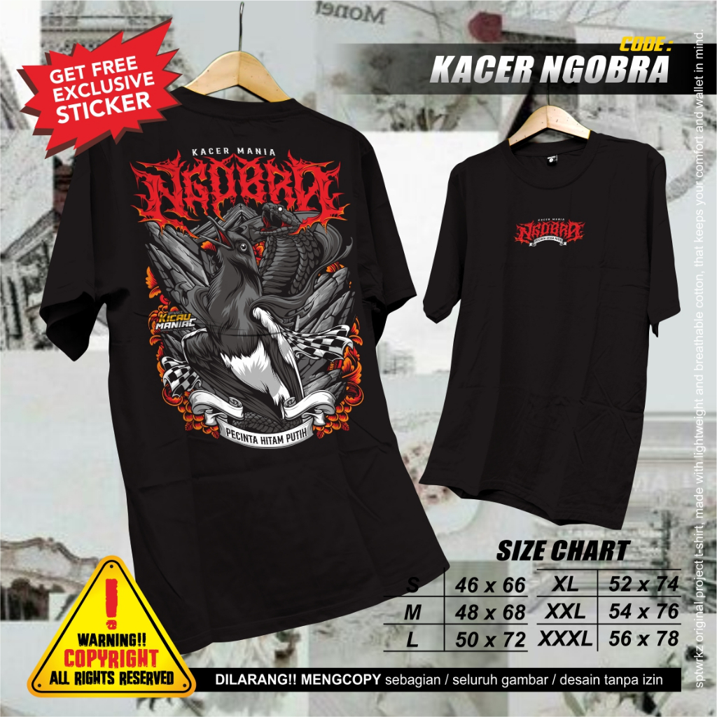 SPTWRKZ | Kaos Kicau Mania Burung Kacer "KACER NGOBRA" | Kaos Burung Kacer | Kacer T-Shirt | Kaos