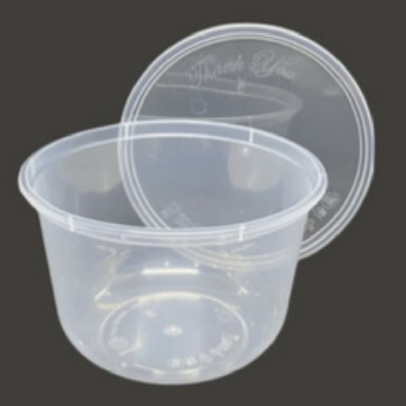 Thinwall Rou Bowl 500ML / (Food Container Mangkok Cembung Plastik) Merk Victory KLIR DM LUX