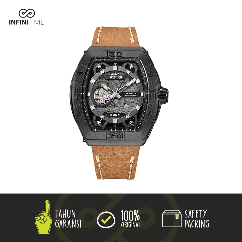 Expedition E6800 E 6800 Black Brown Automatic Titanium Pria Leather