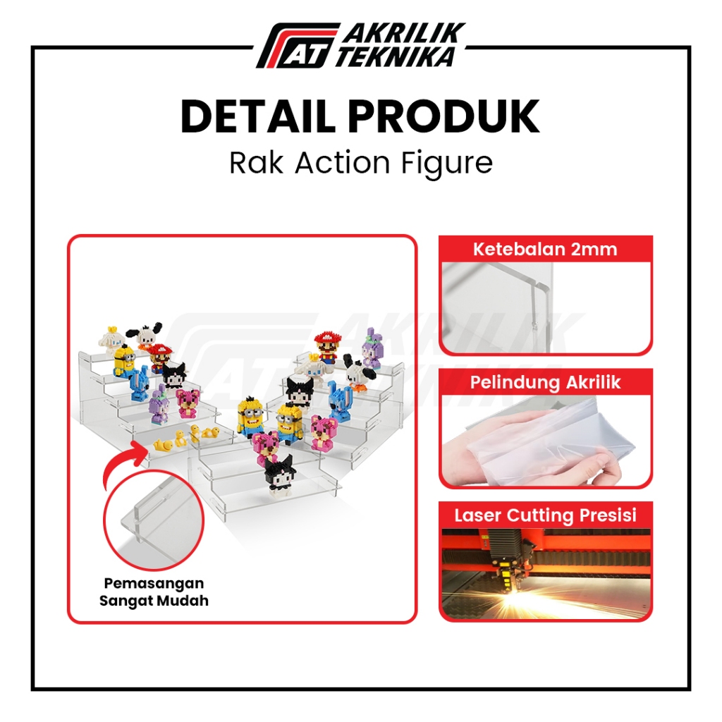 

rtc Stand Display Mainan Rak Action Fure / Diecast Akrilik Susun