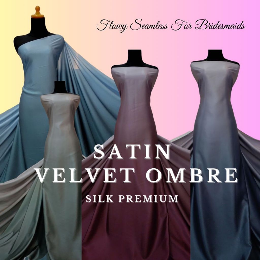 Kain Satin Velvet Ombre - Velvet Gradasi - Velvet Ombre