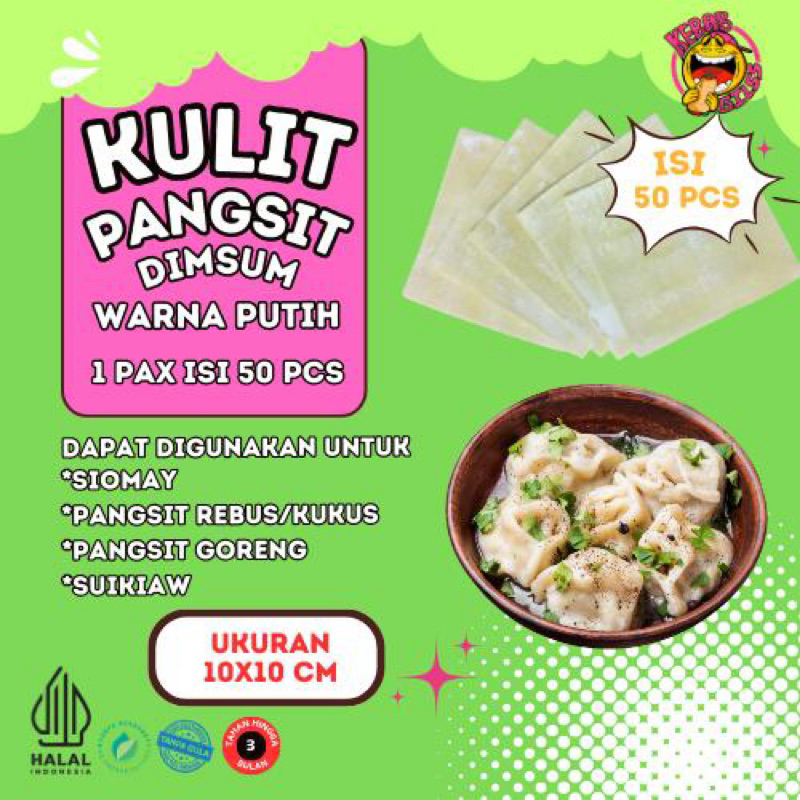 

KULIT PANGSIT/WONTON 10CM ISI 50PCS HALAL | KULIT TIPIS DAN TIDAK LENGKET (PREMIUM)