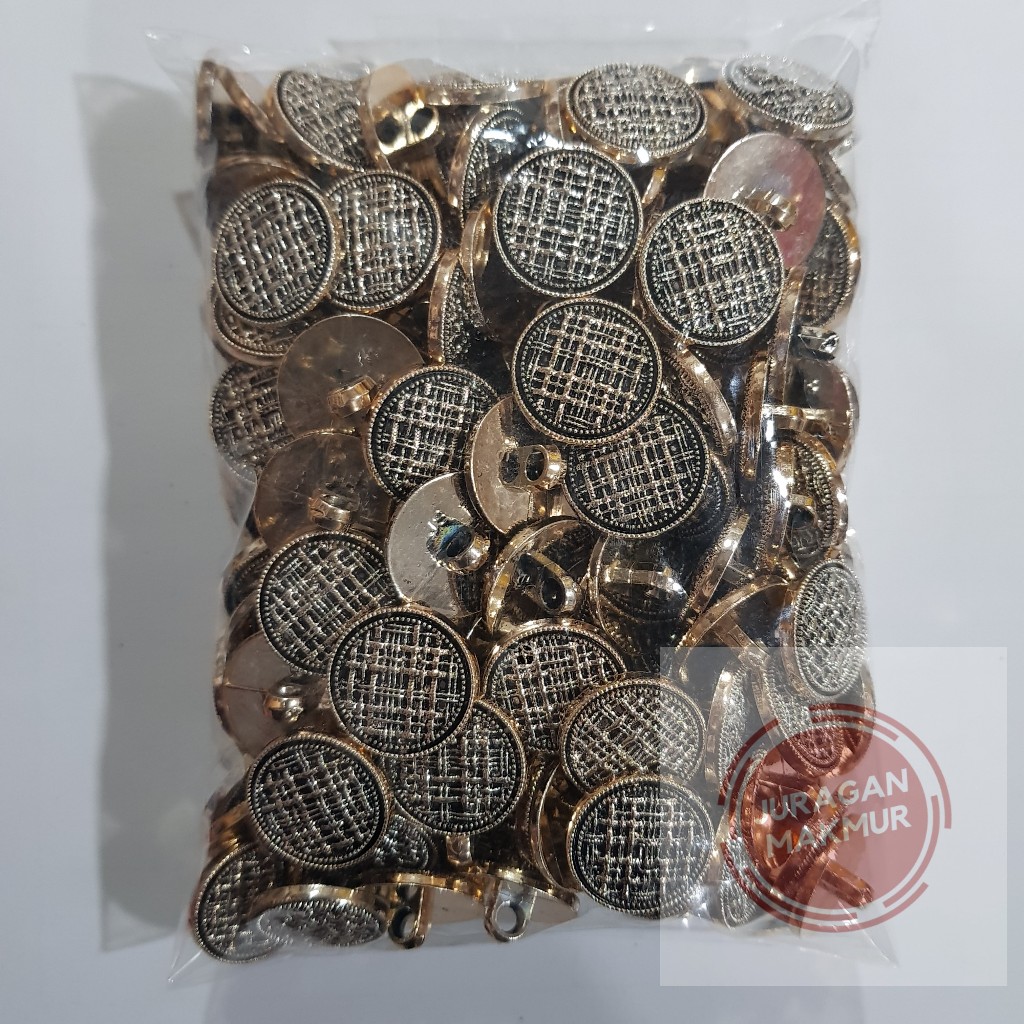 Kancing Baju Jamur Tikar Hitam Ukuran 24L 28L 34L Rosegold - Kancing Blouse Jamur Bulat Tikar Hitam 