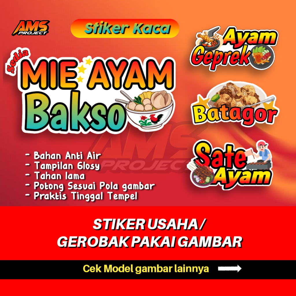 

Stiker Kaca Gerobak Jualan tulisan dan gambar