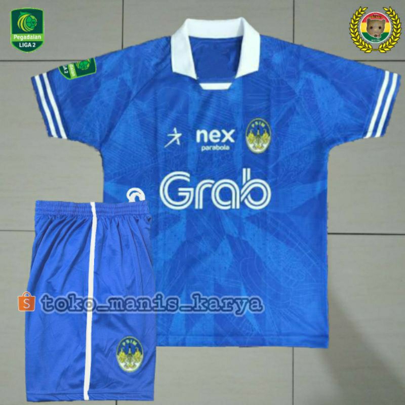 SETELAN DEWASA PSIM JOGJA HOME 2023 / 2024 PEGADAIAN LIGA 2 BIRU PRINTING JERSEY CELANA LOKAL