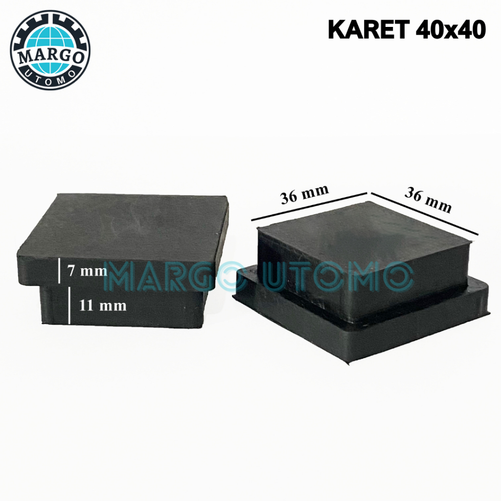 Karet Kaki Kursi Meja Hollow Holo 4x4 40x40 Padat Besi Tebal 2 mm
