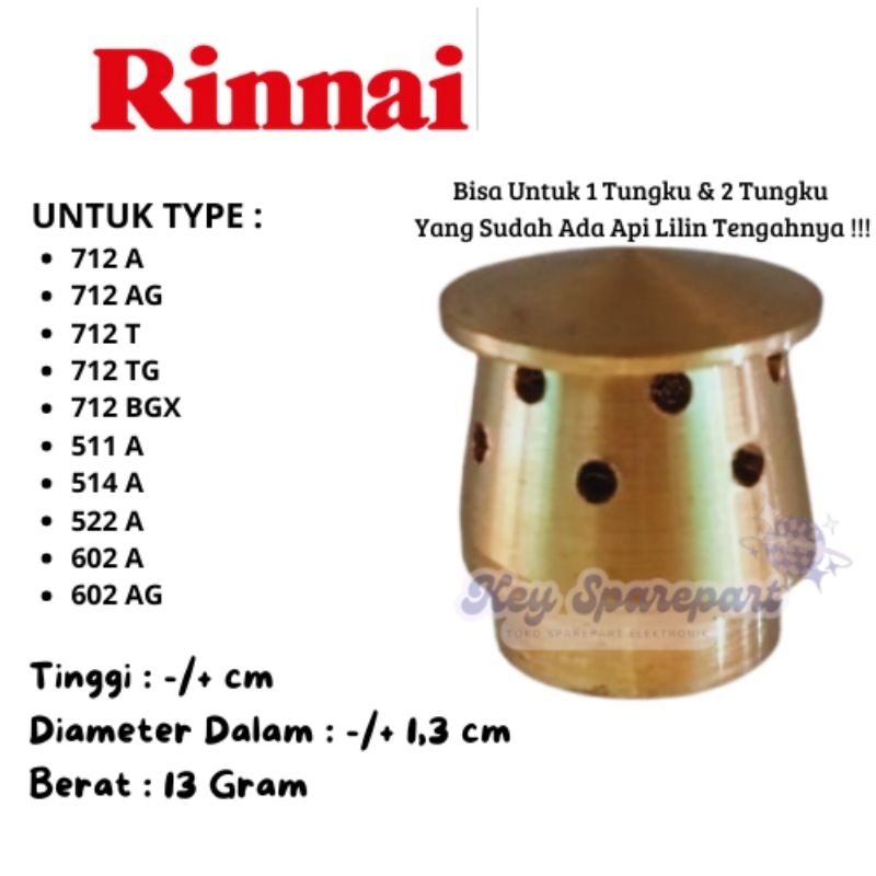 Jual Burner Rinnai Api Lilin / Burner Api Lilin Rinnai , KuninganBurner Api Lilin Kompor Gas Rinnai
