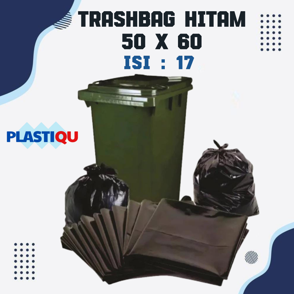 KANTONG PLASTIK SAMPAH TEBAL HITAM 50X60