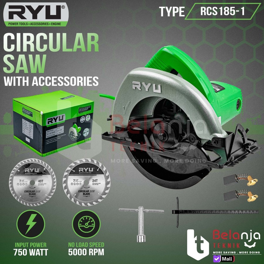 Ryu Circular Saw 7" Circle Ryu / Circular Saw / Mesin Potong Circle Ryu 7 Inch Original NEW