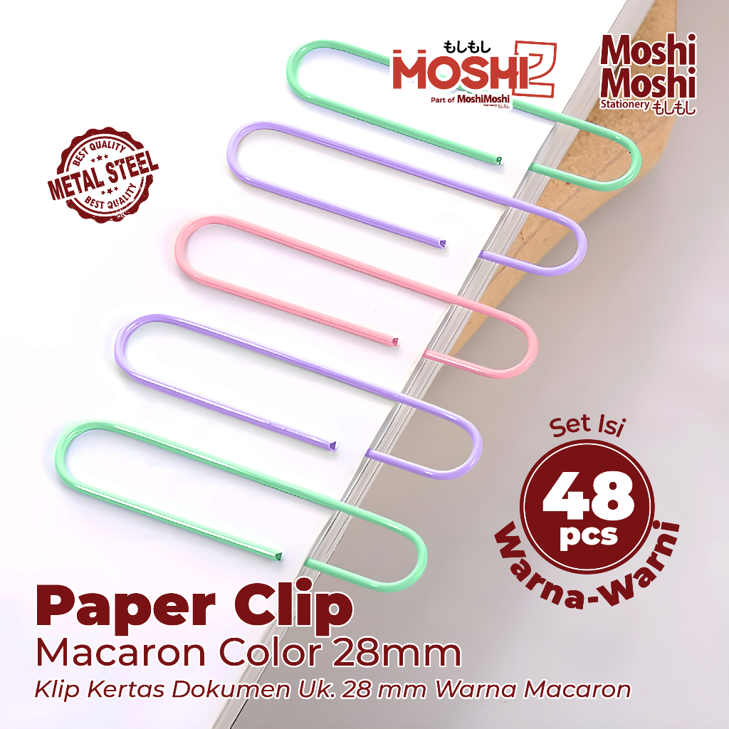 

Paper Clip Moshi 28mm Stationery Tools Macaron Colorfull Klip Kertas Dokumen Set Peralatan Tulis Warna-Warni