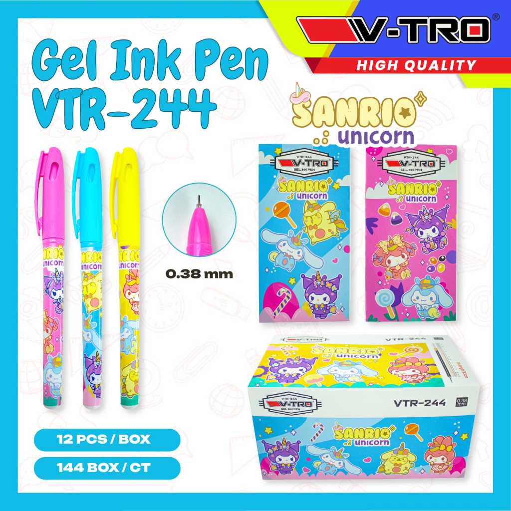 

V-TRO Gel Ink Pen VTR-244 San rio Unicorn (12pc)