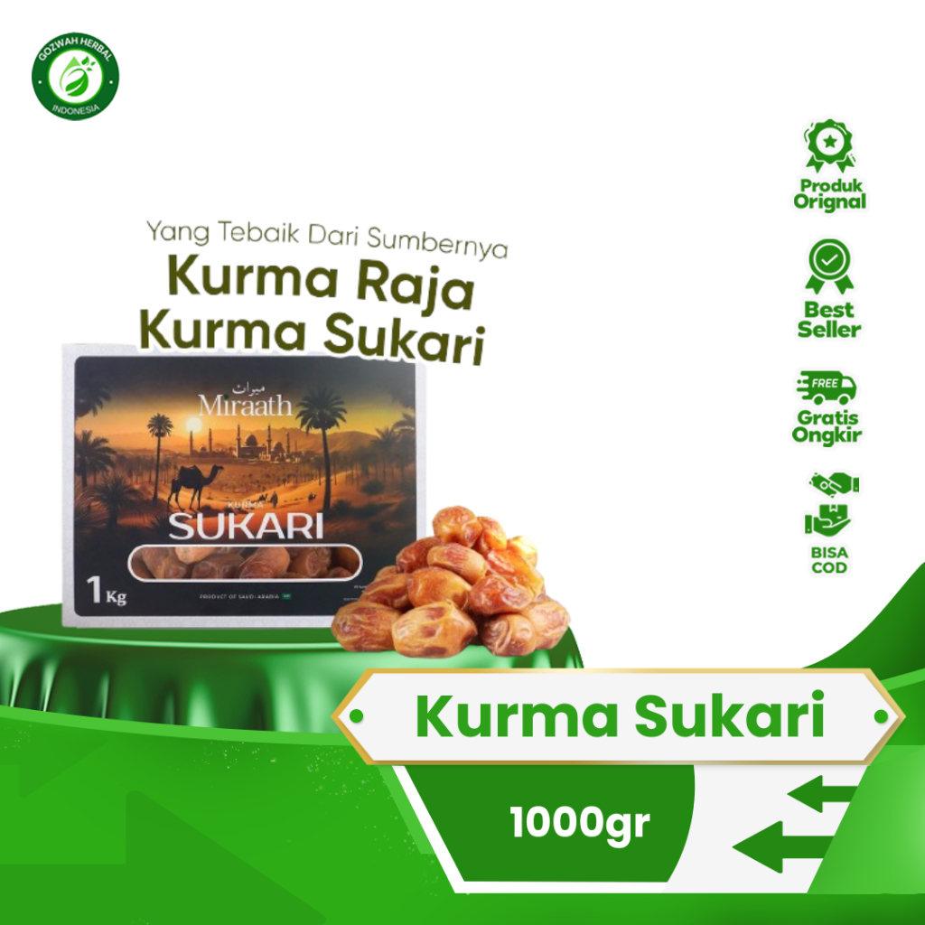 

MIRAATH - Kurma Sukari Sukkari Sukkary Dates Original Fresh Asli 1 kg