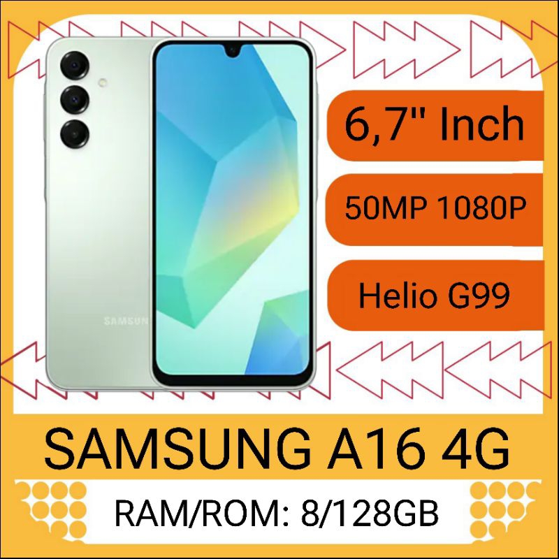 SAMSUNG A16 4G [ RAM 8/128GB ] - GARANSI RESMI - FREE AKSESORIS - HANDPHONE - SMARTPHONE