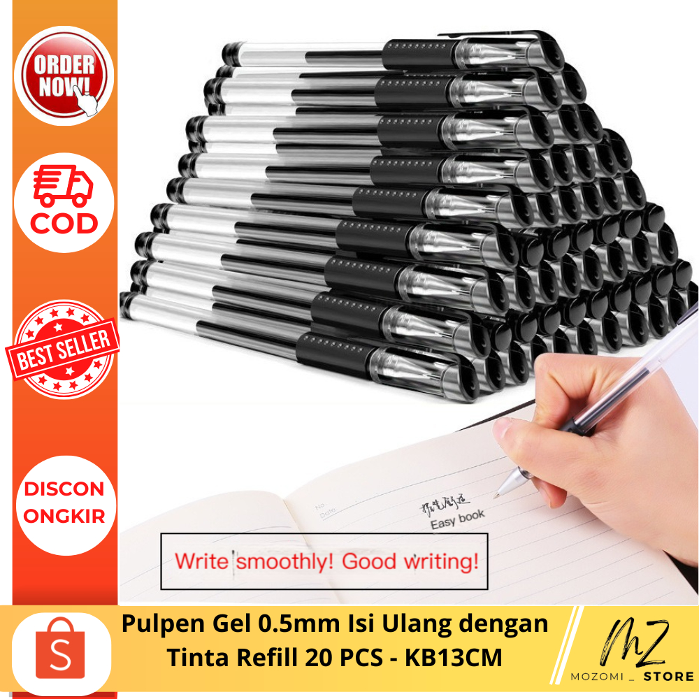 

Pulpen Gel 0.5mm Isi Ulang 1 Pack dengan Tinta Refill 20 PCS/Perlengkapan Menulis