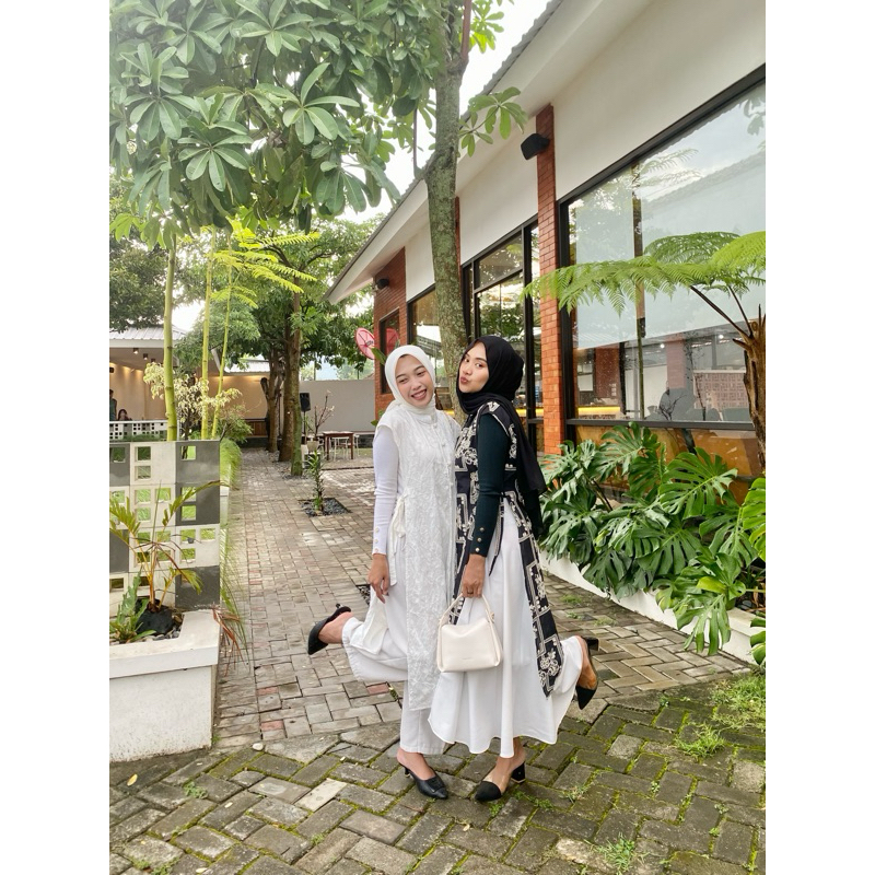 Lavanya Long Vest Tunic - long outer berbahan katun embroidery untuk outif lebaran maupun sehari-har